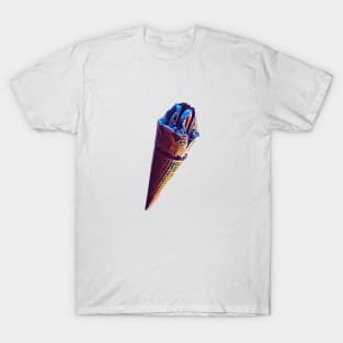 Blue cosmic ice-cream cone waffle T-Shirt